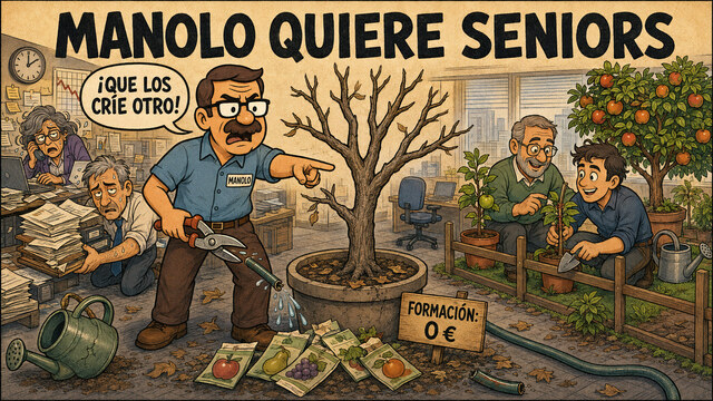 Manolo quiere recoger fruta. Lo de plantar le parece un gasto.